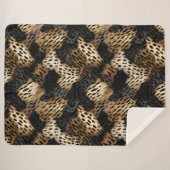 Schwarzer Leopard Tier abstrakt Sherpadecke (Vorderseite (Horizontal))