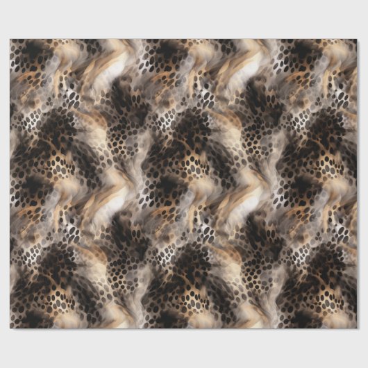 Schwarzer Leopard Tier Geburtstag Geschenkpapier (Flach)