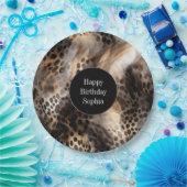 Schwarzer Leopard Tier Geburtstag Pappteller (Party)