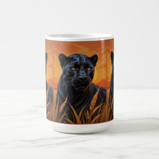 Schwarzer Leopard und afrikanische Savannah Kaffeetasse (Mittel)