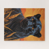 Schwarzer Leopard und afrikanische Savannah Puzzle (Horizontal)