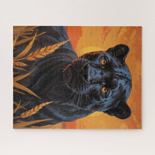 Schwarzer Leopard und afrikanische Savannah Puzzle (Horizontal)