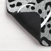 Schwarzer Leopard und Imitate Silver Foil Monogram Mousepad (Ecke)