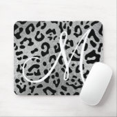 Schwarzer Leopard und Imitate Silver Foil Monogram Mousepad (Mit Mouse)