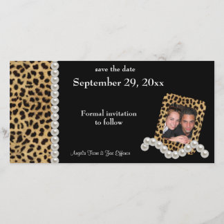 Schwarzer Leopard und weiße Perlen Save the Date