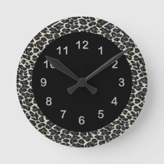 Schwarzer Leopard, Wandleuchte Runde Wanduhr