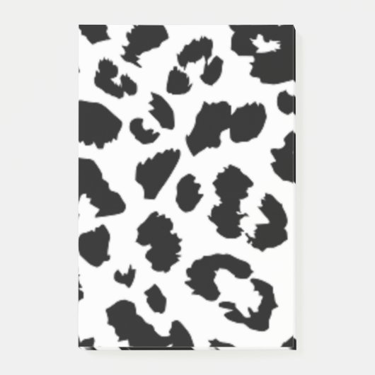 SCHWARZER LEOPARDDRUCK POST-IT KLEBEZETTEL (Vorderseite)