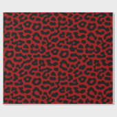 Schwarzer Leoparden-Spots Druckmuster Geschenkpapier (Flach)