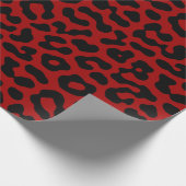 Schwarzer Leoparden-Spots Druckmuster Geschenkpapier (Ecke)