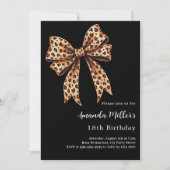 Schwarzer Leopardenbogen, braun Geburtstag Einladung (Vorderseite)