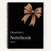 Schwarzer Leopardenbogen Notizblock (Vorderseite)