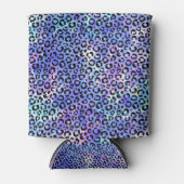 Schwarzer Leopardendruck auf blauem Aquarell Hinte Dosenkühler (Vorderseite)