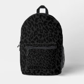 schwarzer Leopardendruck Bedruckter Rucksack (Vorderseite)