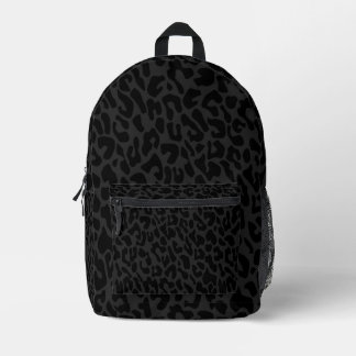 schwarzer Leopardendruck Bedruckter Rucksack