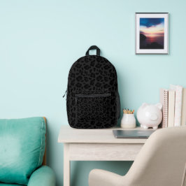 Schwarzer Leopardenmuster Bedruckter Rucksack