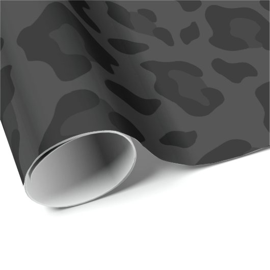 Schwarzer Leopardenmuster Geschenkpapier (Rolleneckpunkt)
