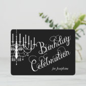 Schwarzer Leuchter-eleganter kundenspezifischer Einladung (Stehend Vorderseite)