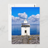 Schwarzer Leuchtturm Postkarte (Vorne/Hinten)