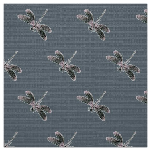 Schwarzer Libelle Stoff (Muster)