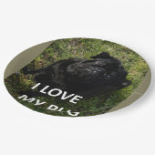 schwarzer Liebe w des Mops pic Pappteller (Schrägansicht)