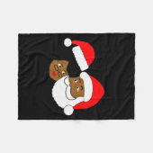 Schwarzer liebender Weihnachtsmann und Frau Claus Fleecedecke (Vorderseite (Horizontal))
