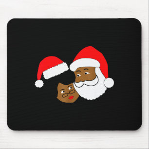 Schwarzer liebender Weihnachtsmann und Frau Claus Mousepad