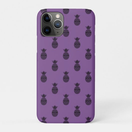 Schwarzer Lila Ananas Tropischer Fruchtsommer Case-Mate iPhone Hülle (Rückseite)