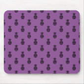 Schwarzer Lila Ananas Tropischer Fruchtsommer Mousepad (Vorne)