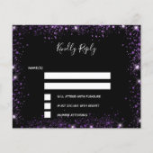 Schwarzer lila Glitzer elegante Budget Hochzeit RS Flyer (Vorne)
