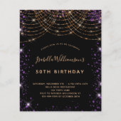 Schwarzer lila Glitzer - Geburtshaushaltsplan (Vorderseite)