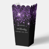 Schwarzer lila Glitzer Geburtsname Geschenkschachtel (Rückseite)