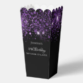 Schwarzer lila Glitzer Geburtsname Geschenkschachtel (Vorderseite)