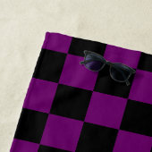 Schwarzer Lila Karo Prüfmuster Strandtuch (Beispiel)