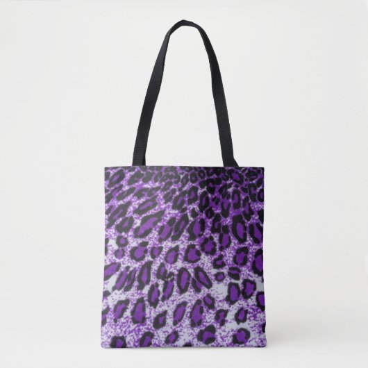 Schwarzer lila Leopard-Muster-Druck-Entwurf Tasche (Vorderseite)