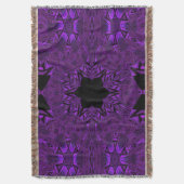 Schwarzer Lila Lotus 3 Decke (Vorderseite Vertikal)