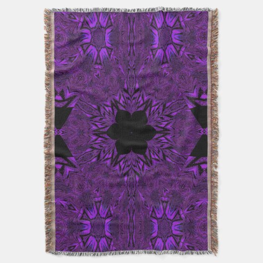 Schwarzer Lila Lotus 3 Decke (Vorderseite Vertikal)