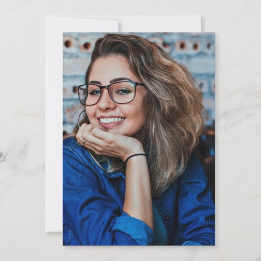 Schwarzer Lila Retro-Arch-Foto-Abschluss Einladung (Rückseite)