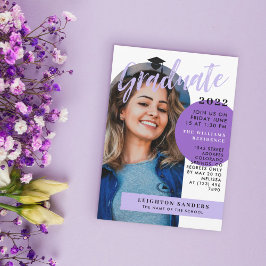 Schwarzer Lila Retro-Arch-Foto-Abschluss Einladung