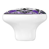 Schwarzer, Lila und Aquamariner Mandala Keramik Kn Keramikknauf (Seitenansicht)