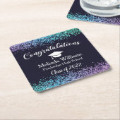 Schwarzer Lila und blauer Abschluss Rechteckiger Pappuntersetzer (angewinkelt)