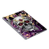 Schwarzer, Lila und goldener Zuckerschädel Notizblock (Rechte Seite)