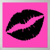 Schwarzer Lippenstift auf Rosa Poster (Vorne)