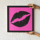 Schwarzer Lippenstift auf Rosa Poster