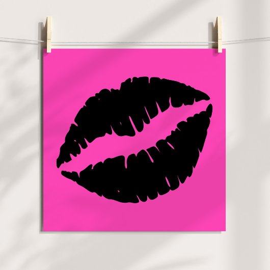 Schwarzer Lipstick mit Rosa Poster