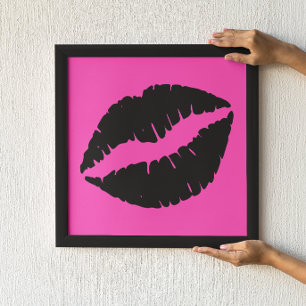 Schwarzer Lipstick mit Rosa Poster