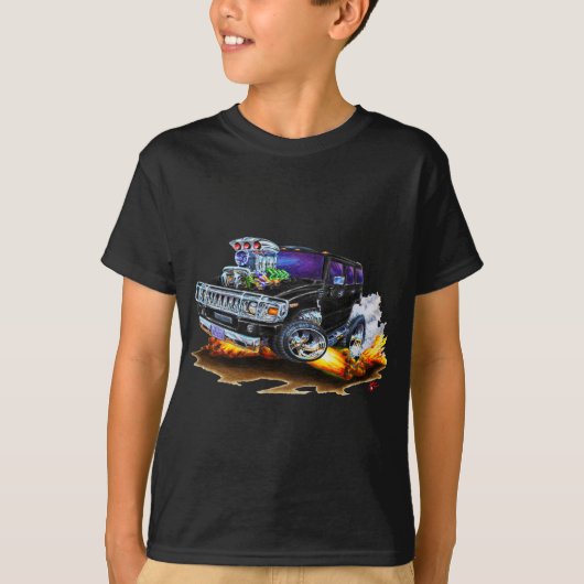 Schwarzer LKW Hummers H2 T-Shirt (Vorderseite)