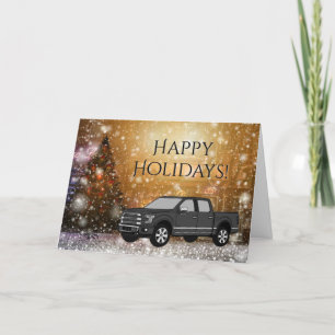 Schwarzer LKW Weihnachten Winterschnee Happy Urlau
