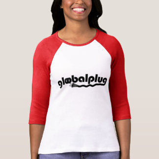 schwarzer Logoentwurf globalplug roter Baseball-t T-Shirt