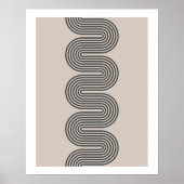 Schwarzer Lombard Wellenlinien Moderner Minimaler Poster (Vorne)