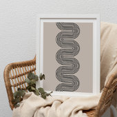 Schwarzer Lombard Wellenlinien Moderner Minimaler Poster